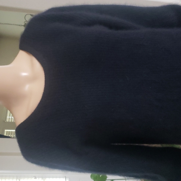 Esprit m angora lambs wool blend fuzzy puff longsleeve scoop front v back - Picture 3 of 11